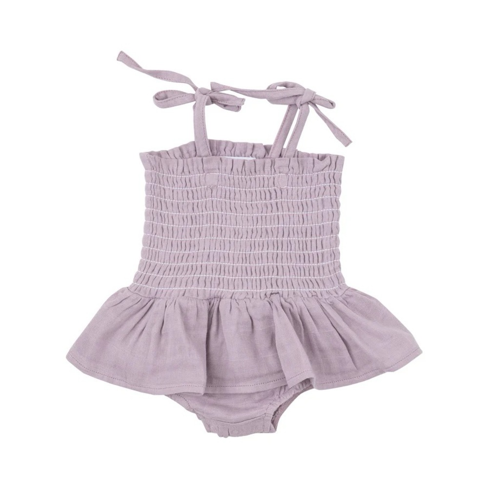 NWT Angel Dear Dusty Lavender Smocked Bubble W/ Skirt size 3-6 months